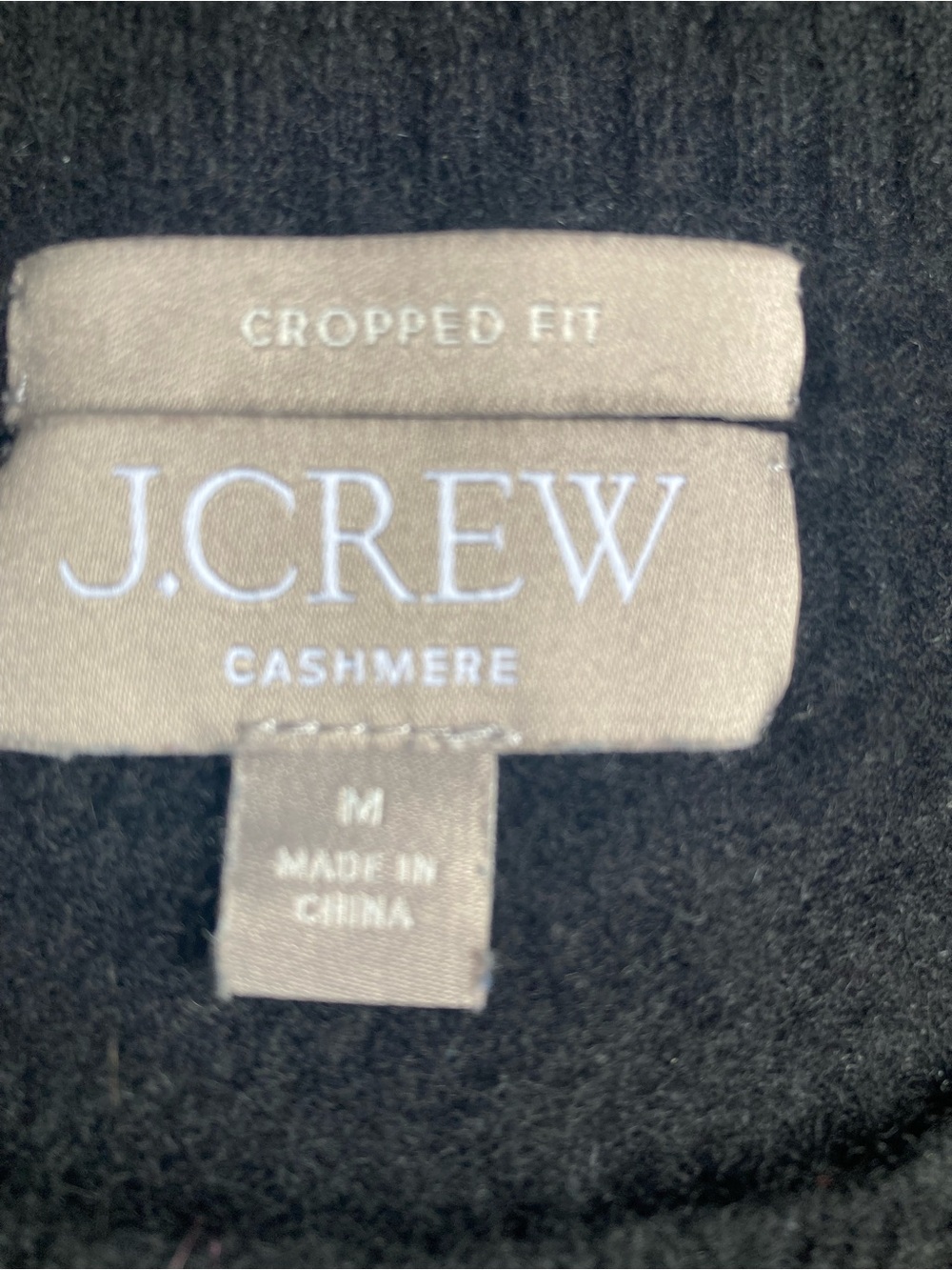 J. Crew Cropped Fit Cashmere Sweater Black Minimalist Luxe Pullover - Picture 7 of 9